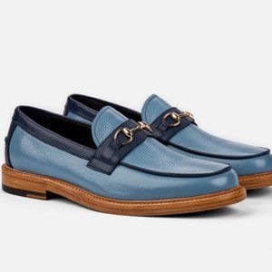 Marc Nolan Men's Size 13 Shoes Boardwalk Blue Leather Horse-Bit